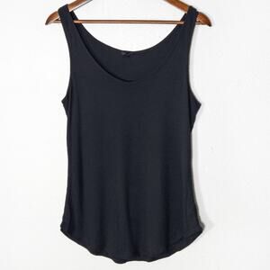 J.Crew Black Tank Top Size L Polished Minimal Sleeveless Essential